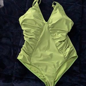 Olive green one piece bathing suit